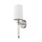 Z-Lite Mila 1 Light Wall Sconce, Brushed Nickel & White 808-1S-BN - alternate 2